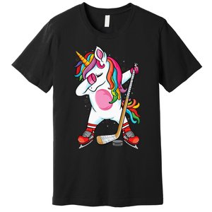 Dabbing Unicorn Ice Hockey funny ice Hockey Premium T-Shirt