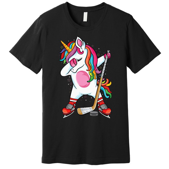 Dabbing Unicorn Ice Hockey funny ice Hockey Premium T-Shirt