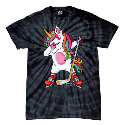 Dabbing Unicorn Ice Hockey funny ice Hockey Tie-Dye T-Shirt