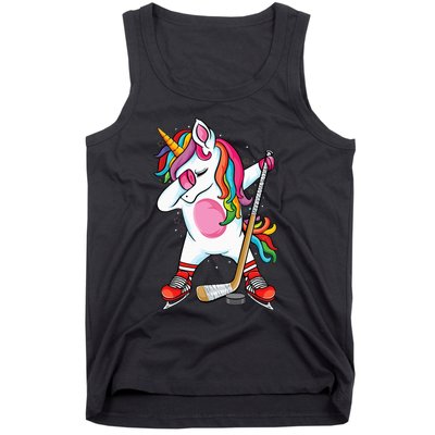 Dabbing Unicorn Ice Hockey funny ice Hockey Tank Top