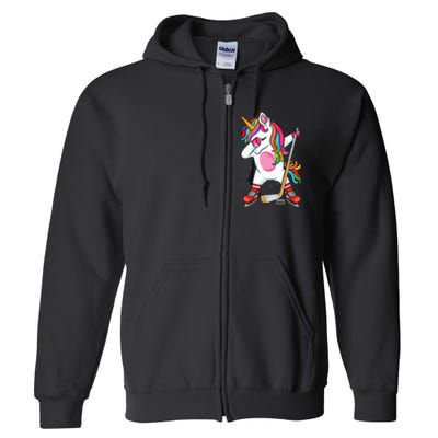 Dabbing Unicorn Ice Hockey funny ice Hockey Full Zip Hoodie