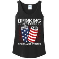 Drinking Until I Seel Stars Ans Stripes 4th Of July Ladies Essential Tank