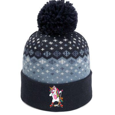 Dabbing Unicorn Ice Hockey Funny Ice Hockey The Baniff Cuffed Pom Beanie