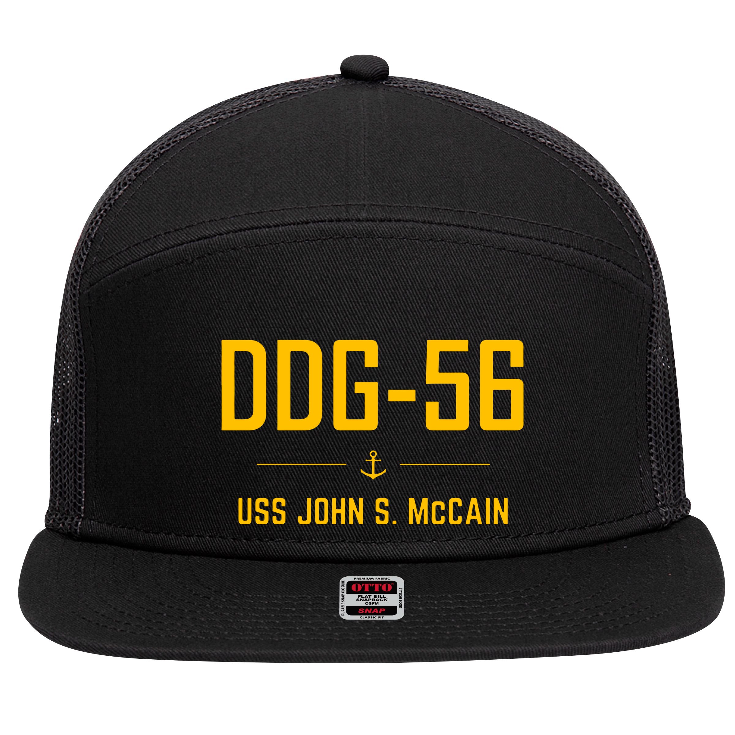 Ddg56 Uss John S. Mccain 7 Panel Mesh Trucker Snapback Hat