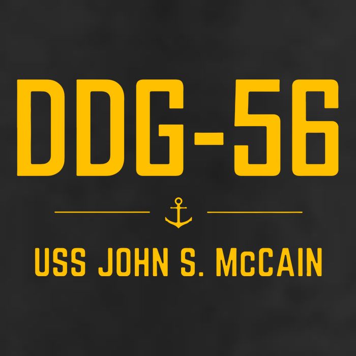 Ddg56 Uss John S. Mccain 7 Panel Mesh Trucker Snapback Hat