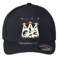 Dinosaur Ufo Lover Retro Alien Abduction Flexfit Unipanel Trucker Cap