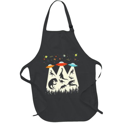 Dinosaur Ufo Lover Retro Alien Abduction Apron