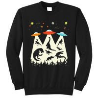 Dinosaur Ufo Lover Retro Alien Abduction Sweatshirt