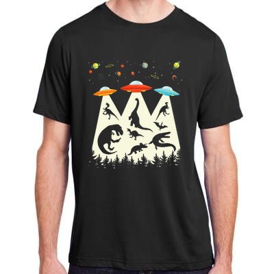 Dinosaur Ufo Lover Retro Alien Abduction Adult ChromaSoft Performance T-Shirt