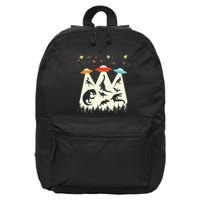 Dinosaur Ufo Lover Retro Alien Abduction 16 in Basic Backpack