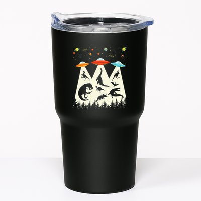 Dinosaur Ufo Lover Retro Alien Abduction Tumbler