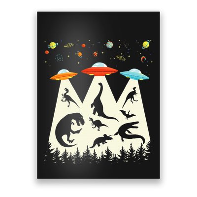 Dinosaur Ufo Lover Retro Alien Abduction Poster