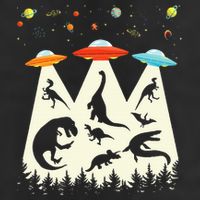 Dinosaur Ufo Lover Retro Alien Abduction 25L Jumbo Tote