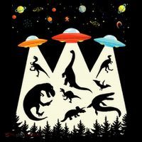 Dinosaur Ufo Lover Retro Alien Abduction Baby Bodysuit