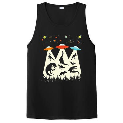 Dinosaur Ufo Lover Retro Alien Abduction PosiCharge Competitor Tank