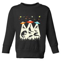 Dinosaur Ufo Lover Retro Alien Abduction Toddler Sweatshirt