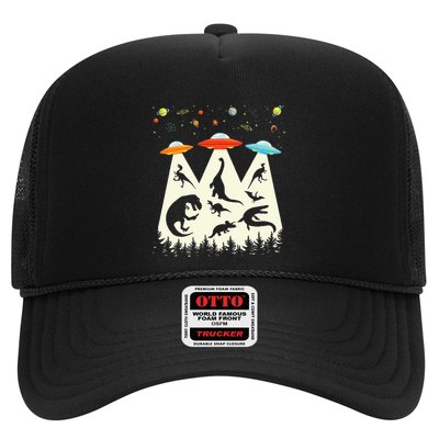 Dinosaur Ufo Lover Retro Alien Abduction Trucker Hat