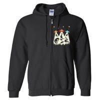 Dinosaur Ufo Lover Retro Alien Abduction Full Zip Hoodie