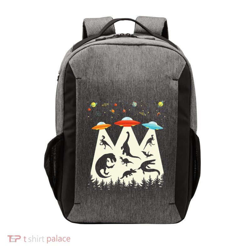 Dinosaur Ufo Lover Retro Alien Abduction Vector Backpack