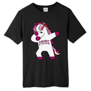 Dabbing Unicorn Lesbian Pride Flag Lgbtq Cool Lgbt Ally Gift Tall Fusion ChromaSoft Performance T-Shirt