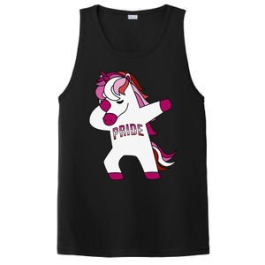 Dabbing Unicorn Lesbian Pride Flag Lgbtq Cool Lgbt Ally Gift PosiCharge Competitor Tank