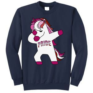 Dabbing Unicorn Lesbian Pride Flag Lgbtq Cool Lgbt Ally Gift Sweatshirt