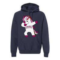 Dabbing Unicorn Lesbian Pride Flag Lgbtq Cool Lgbt Ally Gift Premium Hoodie