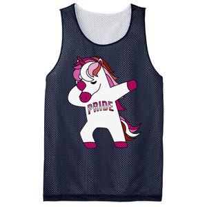 Dabbing Unicorn Lesbian Pride Flag Lgbtq Cool Lgbt Ally Gift Mesh Reversible Basketball Jersey Tank