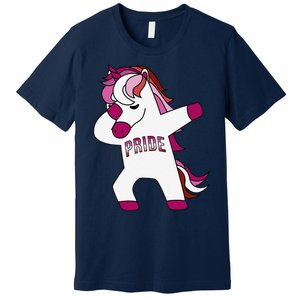 Dabbing Unicorn Lesbian Pride Flag Lgbtq Cool Lgbt Ally Gift Premium T-Shirt