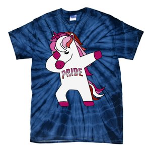 Dabbing Unicorn Lesbian Pride Flag Lgbtq Cool Lgbt Ally Gift Tie-Dye T-Shirt