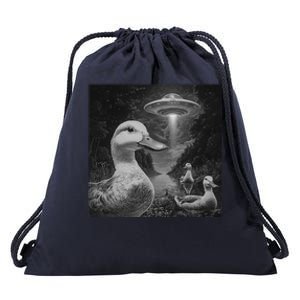 Ducks & Ufos Lakeside Encounter Funny Duck Lover Drawstring Bag