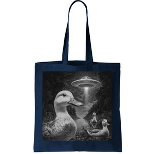 Ducks & Ufos Lakeside Encounter Funny Duck Lover Tote Bag