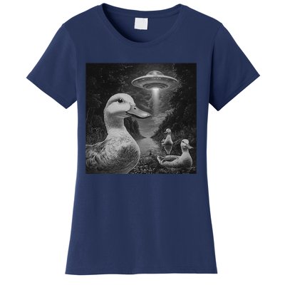 Ducks & Ufos Lakeside Encounter Funny Duck Lover Women's T-Shirt