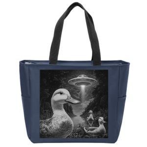 Ducks & Ufos Lakeside Encounter Funny Duck Lover Zip Tote Bag