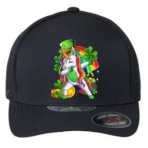 Dabbing Unicorn Leprechaun Shamrock Lepricorn Irish Girl Flexfit Unipanel Trucker Cap