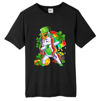 Dabbing Unicorn Leprechaun Shamrock Lepricorn Irish Girl Tall Fusion ChromaSoft Performance T-Shirt