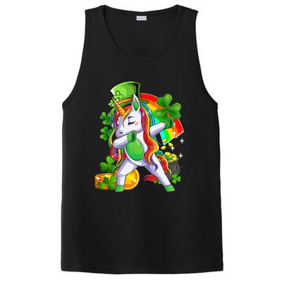 Dabbing Unicorn Leprechaun Shamrock Lepricorn Irish Girl PosiCharge Competitor Tank