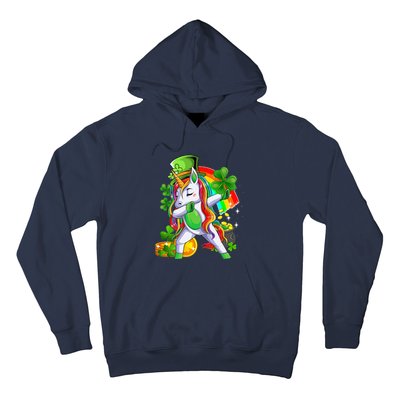 Dabbing Unicorn Leprechaun Shamrock Lepricorn Irish Girl Hoodie