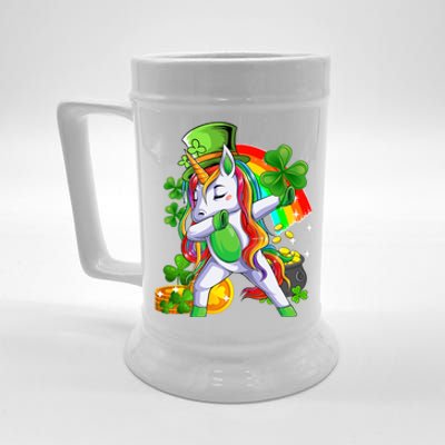 Dabbing Unicorn Leprechaun Shamrock Lepricorn Irish Girl Beer Stein