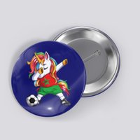 Dab Unicorn Morocco Football Soccer Jersey Moroccan Flag Gift Button