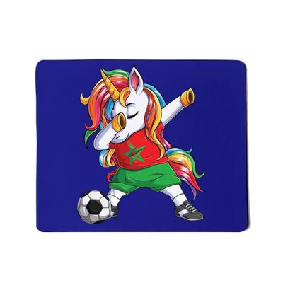 Dab Unicorn Morocco Football Soccer Jersey Moroccan Flag Gift Mousepad