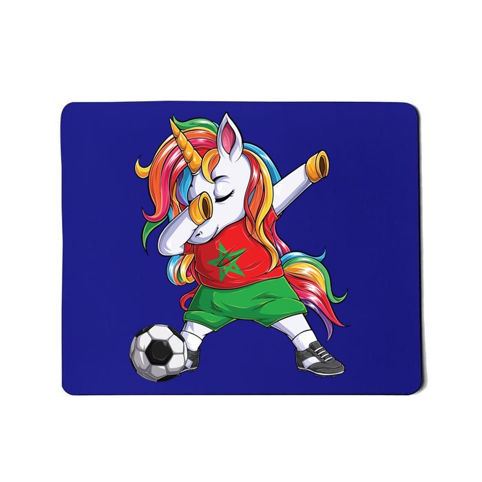 Dab Unicorn Morocco Football Soccer Jersey Moroccan Flag Gift Mousepad