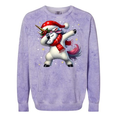 Dabbing Unicorn Magical Christmas Colorblast Crewneck Sweatshirt