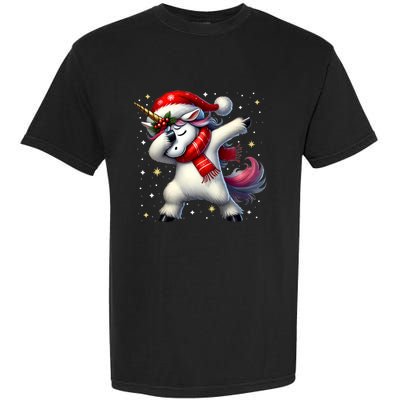 Dabbing Unicorn Magical Christmas Garment-Dyed Heavyweight T-Shirt