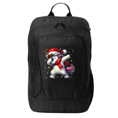 Dabbing Unicorn Magical Christmas City Backpack