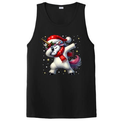 Dabbing Unicorn Magical Christmas PosiCharge Competitor Tank