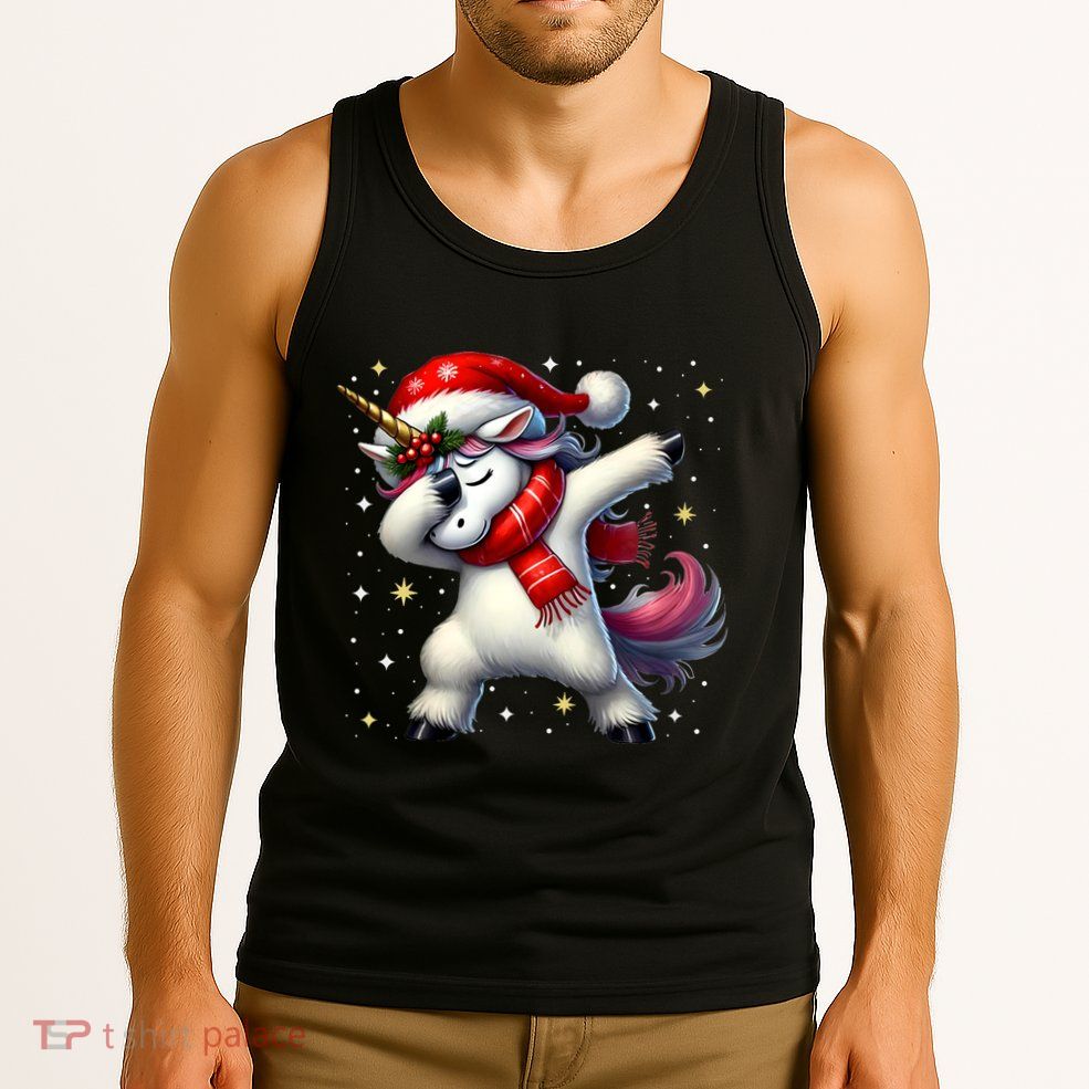 Dabbing Unicorn Magical Christmas Tank Top
