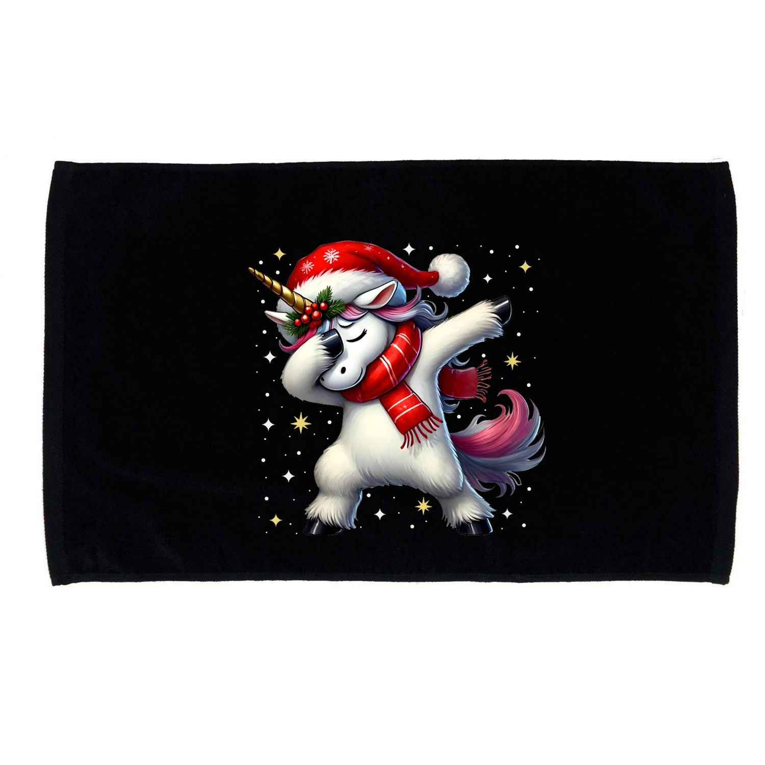 Dabbing Unicorn Magical Christmas Microfiber Hand Towel