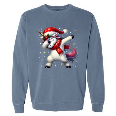 Dabbing Unicorn Magical Christmas Garment-Dyed Sweatshirt