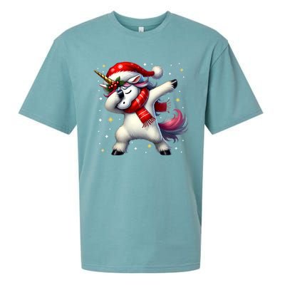 Dabbing Unicorn Magical Christmas Sueded Cloud Jersey T-Shirt